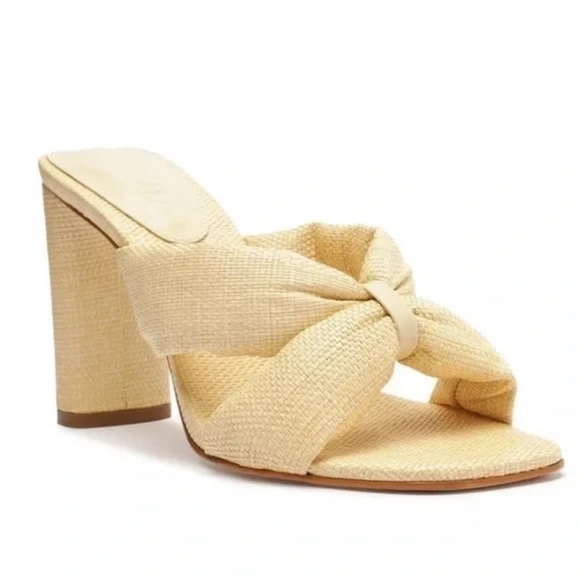 SCHUTZ Fairy High Heeled Crisscross Slide Shoes Sandals Natural 10 NIB - Picture 1 of 4